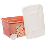 Детский ящик «Малышарики» на колесах, 50 л, цвет карамельный, фото 3