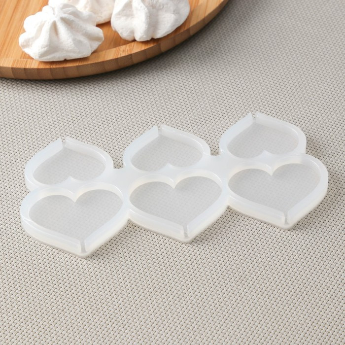 Силиконовый молд для леденцов и шоколада «Сердце», 4 см, 5 см, цвет прозрачный - фото 3 - id-p225741525