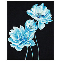 Картина по номерам на черном холсте "Голубые цветы", 40*50 КХп_48160