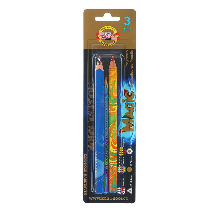 Набор Magic, 3 предмета, Koh-I-Noor 9038: карандаш, восковой мелок, карандаш в лаке - фото 1 - id-p225741694