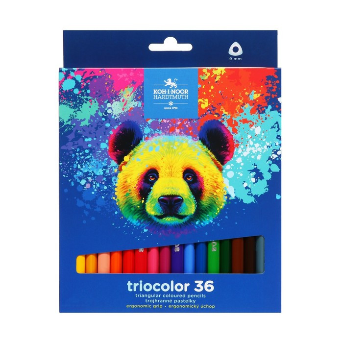 Карандаши Jumbo 36цв K-I-N 3145 Triocolor bear, утолщ, трехгранные, карт/уп - фото 4 - id-p225741697