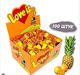 Блок жвачек Love is - Ананас - Апельсин. 100 шт х 4,2 гр, фото 2