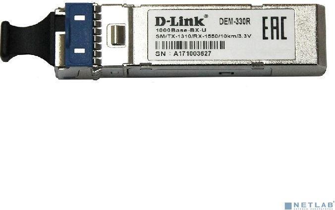 D-LINK SMB D-Link 330R/3KM/A1A WDM SFP-трансивер с 1 портом 1000Base-BX-U (Tx:1310 нм, Rx:1550 нм) для - фото 1 - id-p225742257