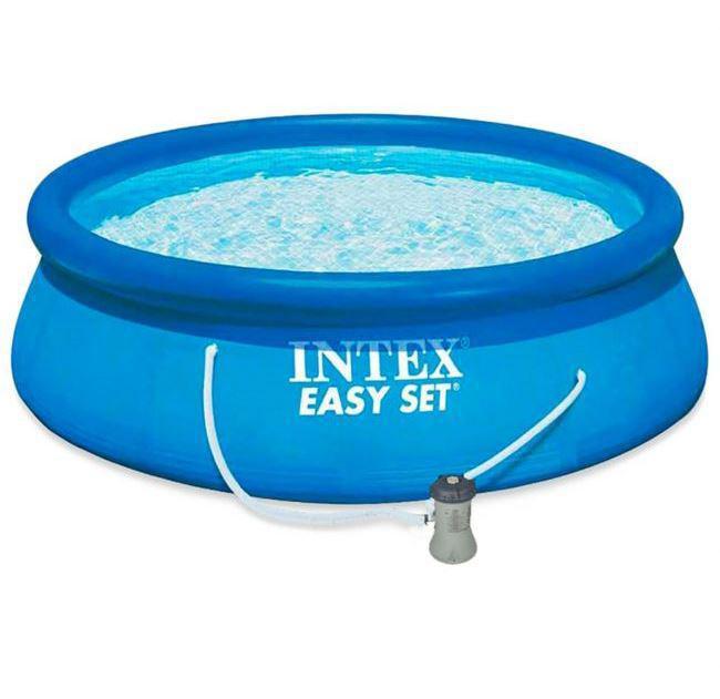 INTEX Бассейн с надувн.кольцо EASY SET 396х84см+фильтр-насос . (в коробке) Арт. 28142NP