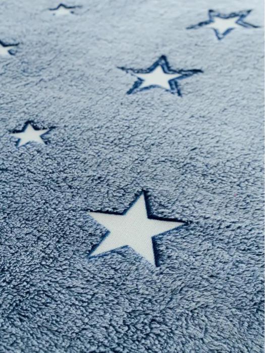 Плед светящийся в темноте 200х220 евро детское одеяло Звезды плюшевый мягкий пушистый ворсистый покрывало - фото 10 - id-p225742337
