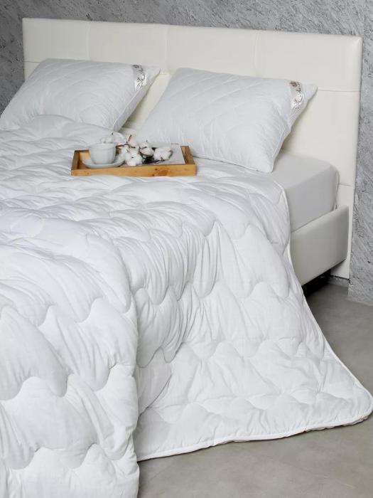 Одеяло из гагачьего пуха евро всесезонное 200×220 семейное стеганое зима-лето легкое теплое мягкое белое - фото 3 - id-p225742347