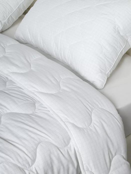 Одеяло из гагачьего пуха евро всесезонное 200×220 семейное стеганое зима-лето легкое теплое мягкое белое - фото 7 - id-p225742347