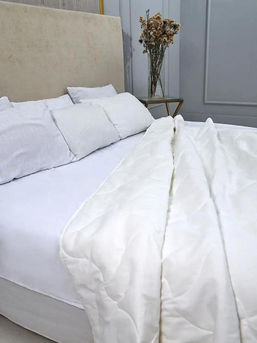 Белорусский лен одеяло двуспальное 172x205 льняное стеганое 2-спальное всесезонное из льна белое - фото 8 - id-p225742394