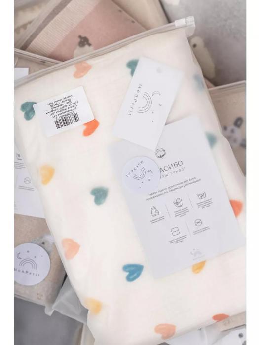 Муслиновое одеяло детское 110х130 из муслина для новорожденных гипоаллергенное на выписку в кроватку коляску - фото 9 - id-p225742404