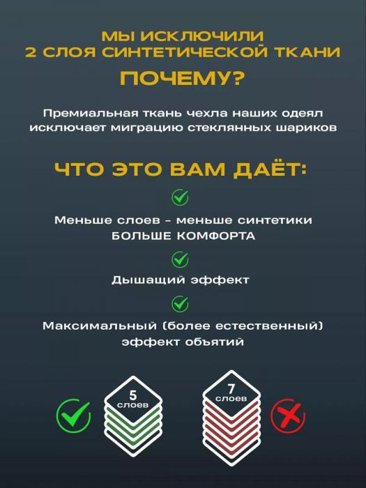 Одеяло полуторное 140x205 утяжеленное 6 кг из полиэфирного волокна 1.5 спальное всесезонное тяжелое - фото 7 - id-p225742428