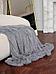 Одеяло травка Евро 200х220 плед пушистый меховой с длинным ворсом мягкий покрывало на кровать диван серый, фото 3
