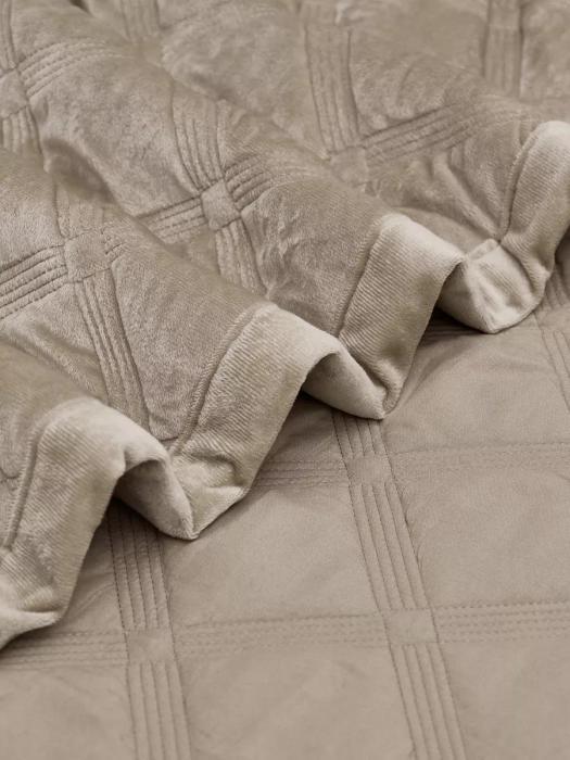 Велюровое одеяло Евро макси 220х240 бархатное бежевое покрывало на кровать диван Махровый плюшевый плед - фото 3 - id-p225742441