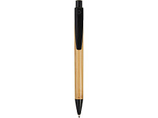 Ручка шариковая Borneo из бамбука, черный, черные чернила, фото 2