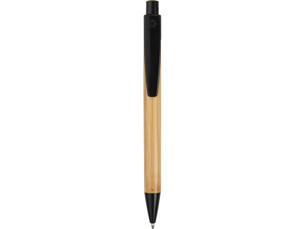 Ручка шариковая Borneo из бамбука, черный, черные чернила - фото 2 - id-p225742863
