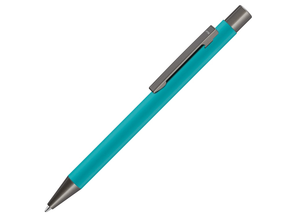 Ручка шариковая UMA STRAIGHT GUM soft-touch, с зеркальной гравировкой, морская волна - фото 1 - id-p225742967