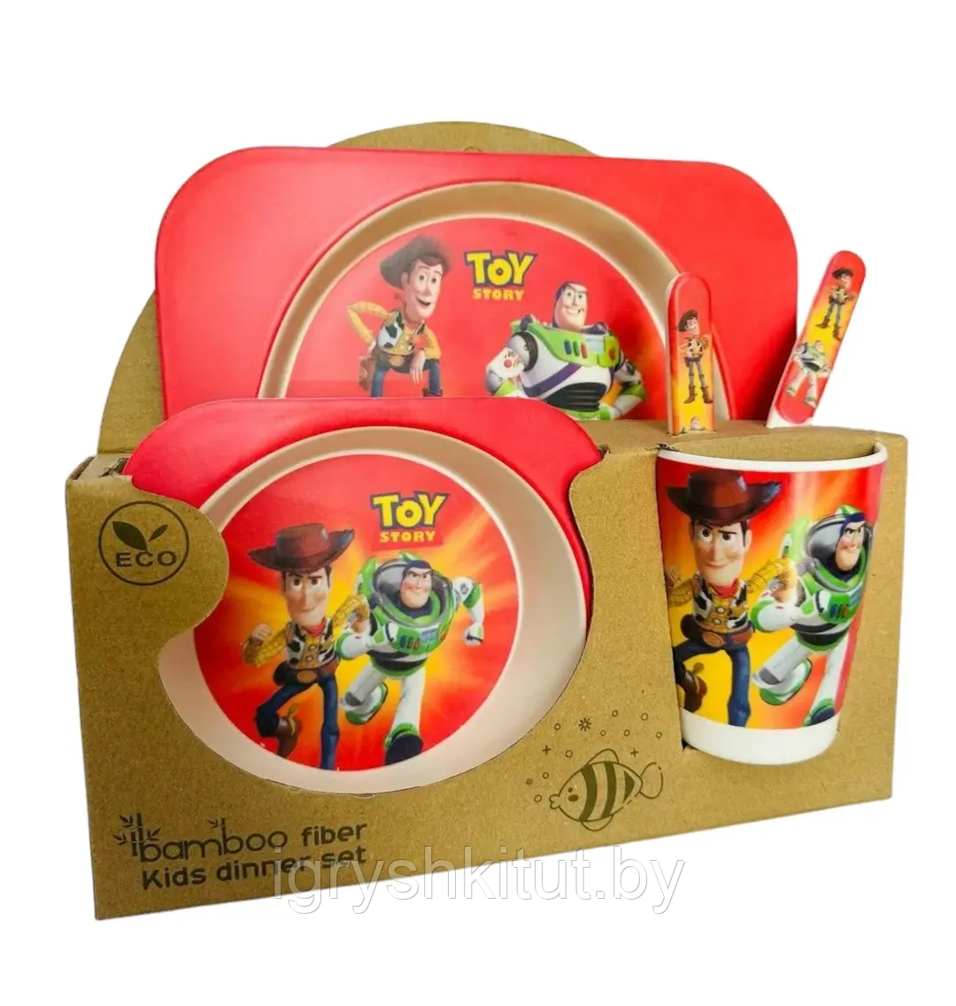 Комплект детской бамбуковой посуды "История игрушек" - фото 1 - id-p225742961