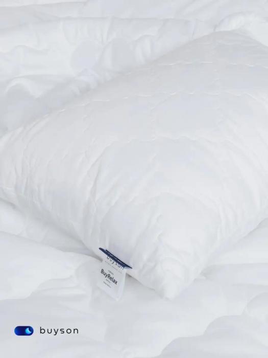 Латексное одеяло полуторное 140x205 белое стеганое и подушка 50х70 анатомическая гипоаллергенная упругая - фото 9 - id-p225743052