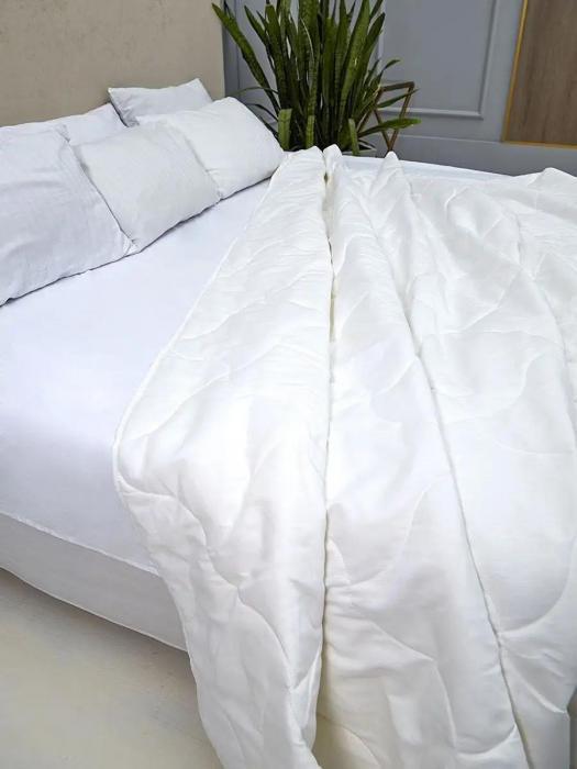 Белорусский лен одеяло Евро 200x220 льняное стеганое теплое легкое всесезонное из льна белое - фото 5 - id-p225743071