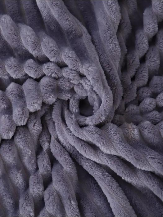 Бархатное одеяло евро 200x220 Мягкий плед покрывало на кровать диван пушистый плюшевый теплый серый - фото 10 - id-p225743074