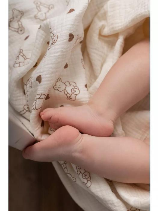 Муслиновое одеяло детское 110х130 из муслина для новорожденных гипоаллергенное на выписку в кроватку коляску - фото 3 - id-p225743082