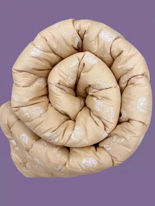 Одеяло Козий пух полуторное 145x205 зимнее теплое плотное 1.5 спальное объемное пышное с полиэфирным волокном - фото 4 - id-p225743085