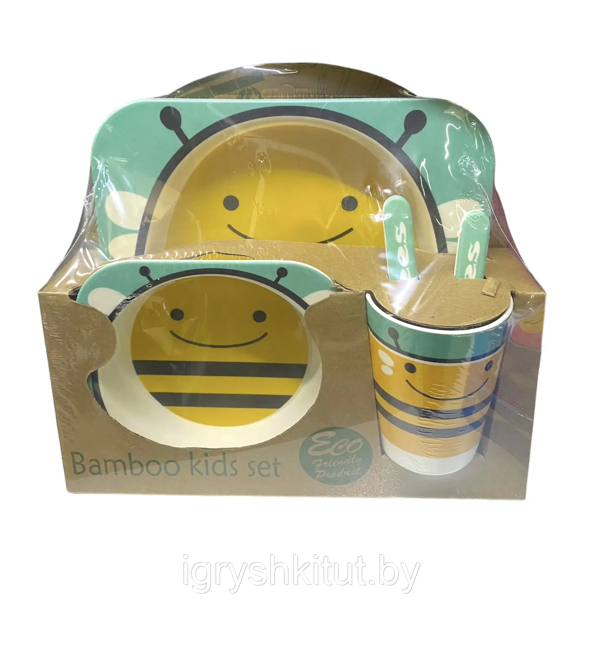 Комплект детской бамбуковой посуды "Пчёлка" - фото 1 - id-p225743241