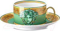 Чашка с блюдцем Versace Medusa Amplified. Green Coin / 19335-403762-14640