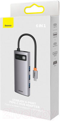 USB-хаб Baseus Metal Gleam Series 6-in-1 / WKWG030013 - фото 6 - id-p225745119