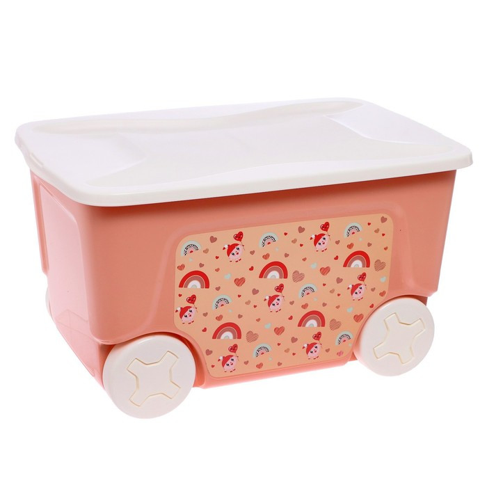 Детский ящик «Малышарики» на колесах, 50 л, цвет карамельный - фото 1 - id-p225757566