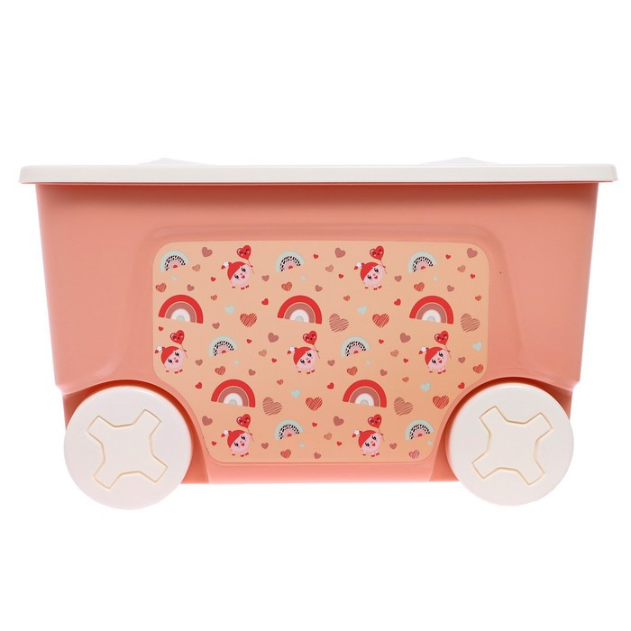 Детский ящик «Малышарики» на колесах, 50 л, цвет карамельный - фото 2 - id-p225757566