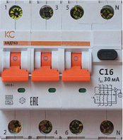 Дифференциальный автомат КС АВДТ-63 3р+N С 16А/300мА А 6кА / 72911
