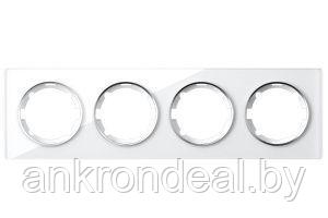 Рамка горизонтальная стеклянная на 4 прибора, цвет белый Garda - фото 1 - id-p225758303