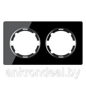 Рамка горизонтальная стеклянная двойная, цвет чёрный Garda - фото 1 - id-p225758337
