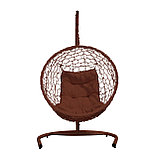 Кресло-кокон подвесное «Либра» коричневое с подушкой, фото 2