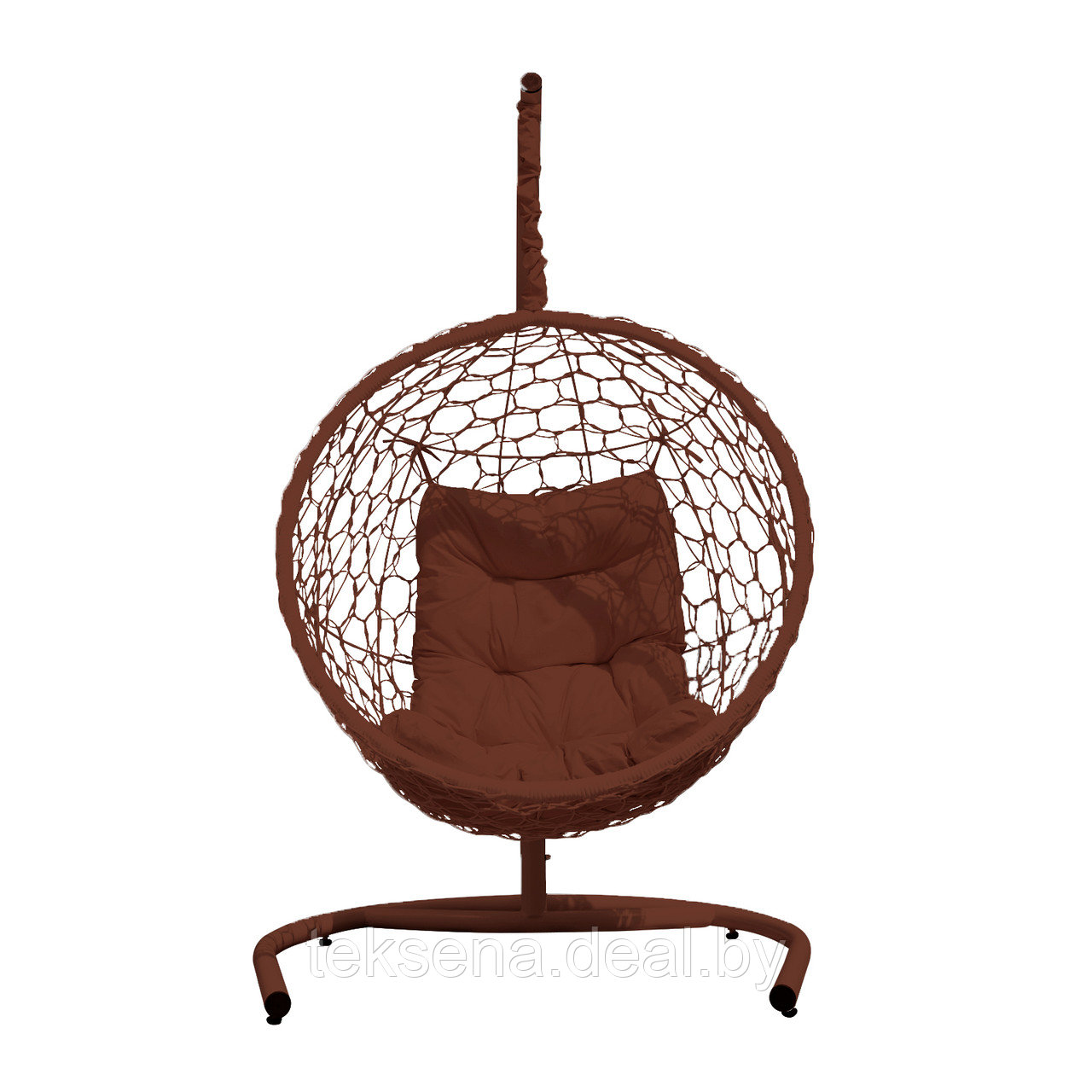 Кресло-кокон подвесное «Либра» коричневое с подушкой - фото 2 - id-p225759160