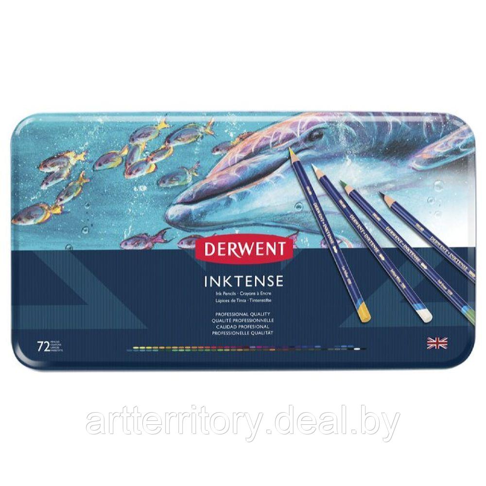 Набор акварельных карандашей Inktense Pencils (72 цвета в металлической упаковке), "Derwent"