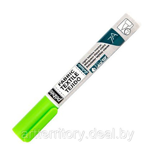 Текстильный маркер для светлых тканей 7A PEBEO, кисть, 1мм (зеленый флуоресцентный) - фото 1 - id-p225759967