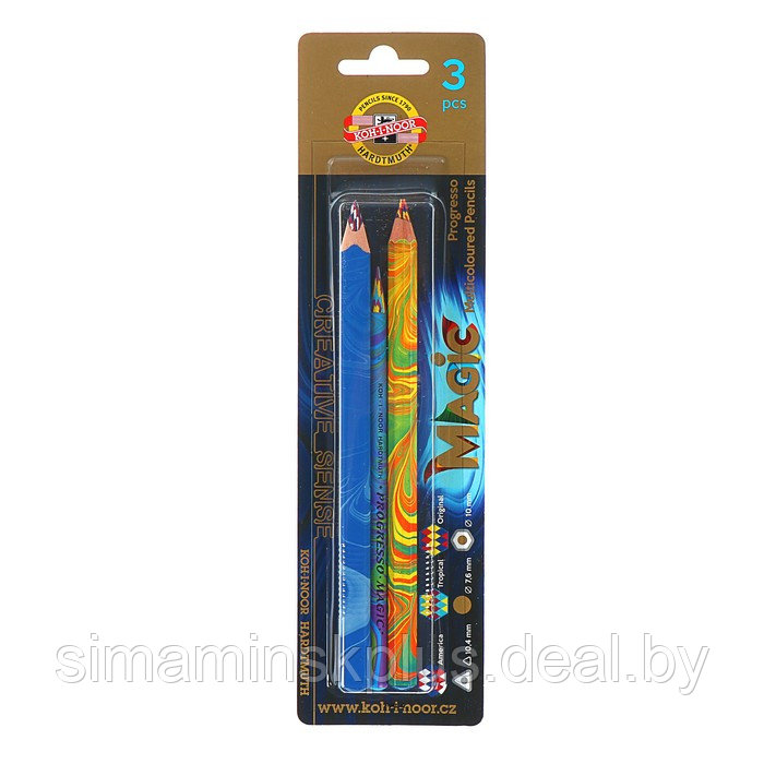 Набор Magic, 3 предмета, Koh-I-Noor 9038: карандаш, восковой мелок, карандаш в лаке - фото 1 - id-p225760676