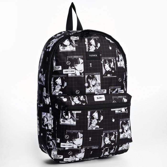 Рюкзак текстильный "Аниме", 42х14х28 см, цвет черный - фото 3 - id-p225760604