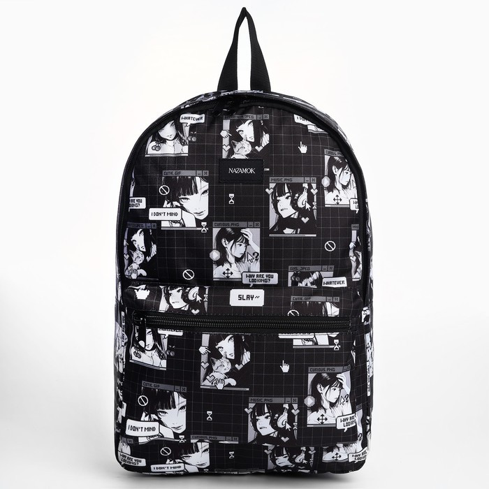 Рюкзак текстильный "Аниме", 42х14х28 см, цвет черный - фото 4 - id-p225760604