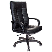 Кресло для руководителя "Бюрократ KB-10", кожзам, пластик, черный