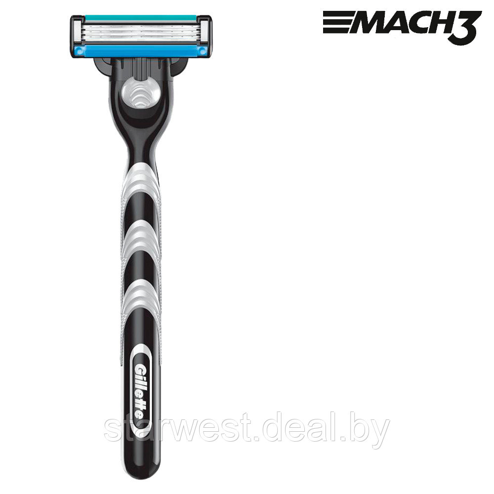 Gillette Подарочный набор мужской: Mach 3 Станок / бритва с 1 сменной кассетой + Гель для бритья - фото 5 - id-p225761707