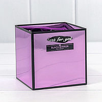 Коробка-пакет Black Mirror с ручками, 10 шт, 12*12*12 см, сиреневый