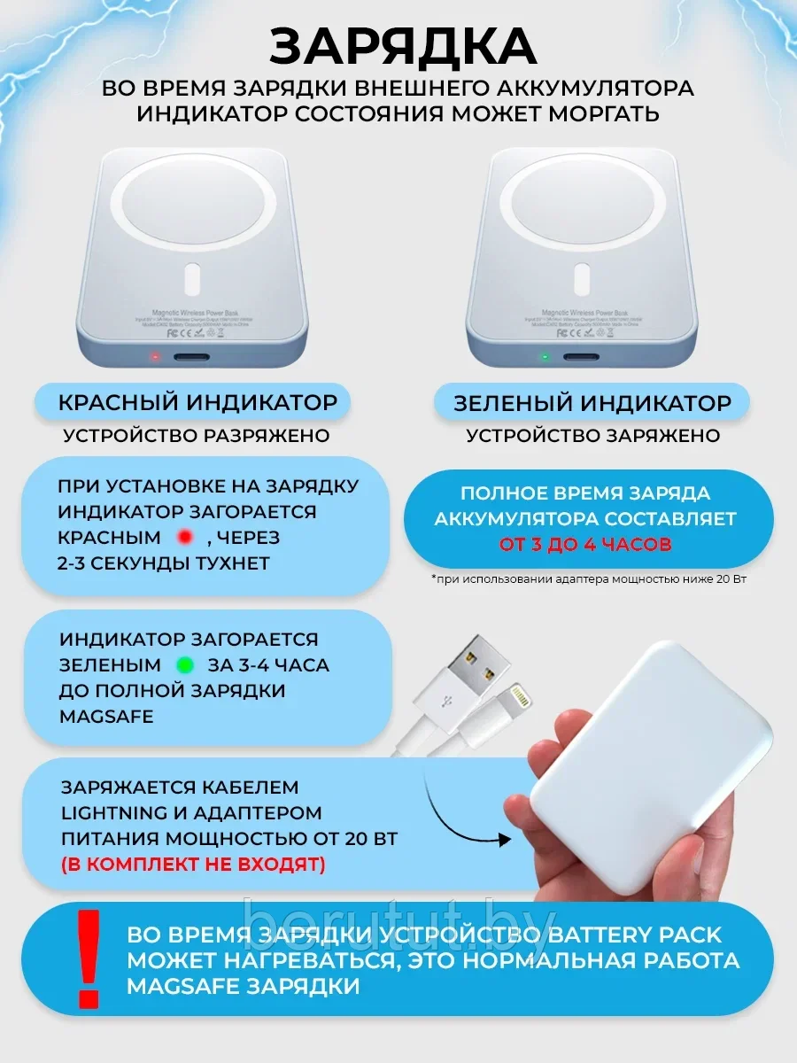 Повербанк Power Bank 3000 mah MagSafe COPY - фото 6 - id-p225762028