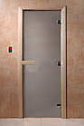 Дверь для бани и сауны 700х1900 DoorWood 8 мм, бронза, коробка хвоя, фото 4