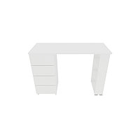 Письменный стол, 1100×450×750 мм, 4 ящика 2 полки, цвет белый шагрень