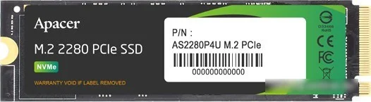 SSD Apacer AS2280P4U 256GB AP256GAS2280P4U-1 - фото 1 - id-p225763457