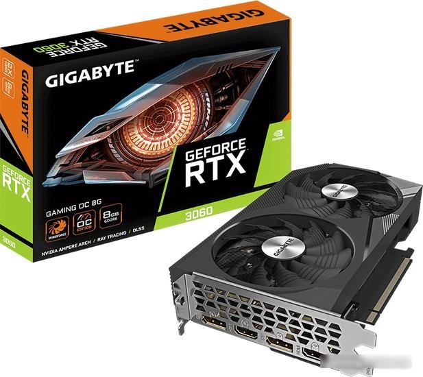 Видеокарта Gigabyte GeForce RTX 3060 Gaming OC 8G (rev. 2.0) GV-N3060GAMING OC-8GD 2.0 - фото 2 - id-p225763504