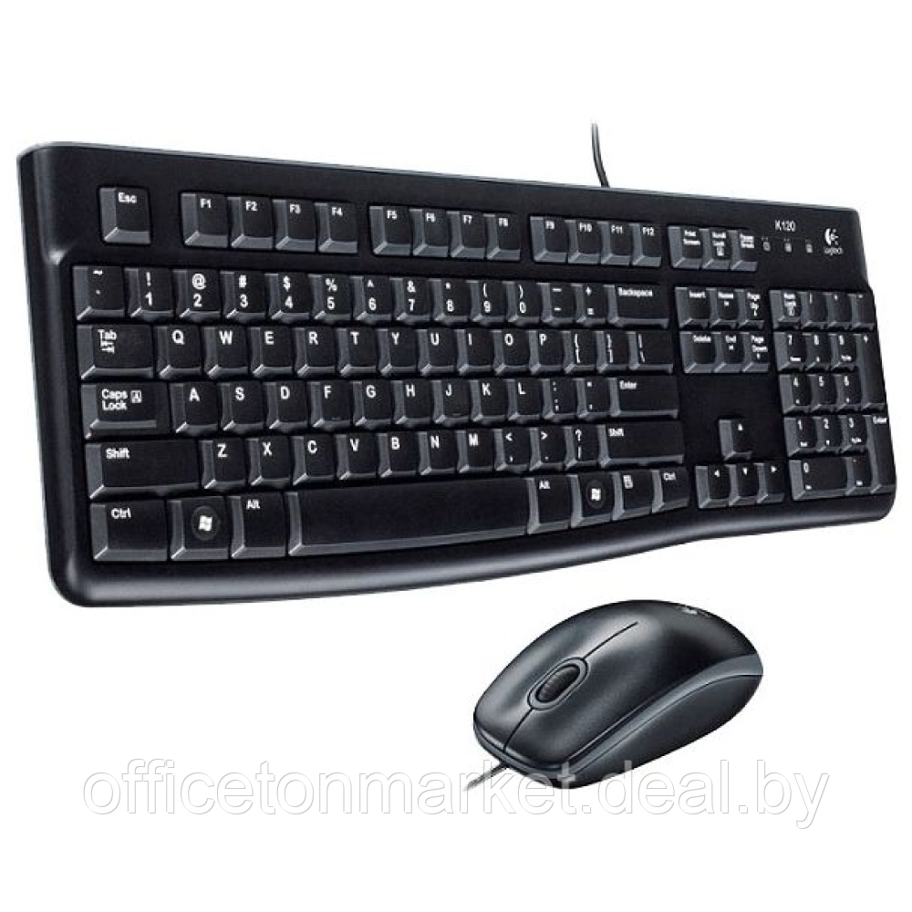 Комплект клавиатура и мышь Logitech "MK120", набор, черный - фото 1 - id-p197818111