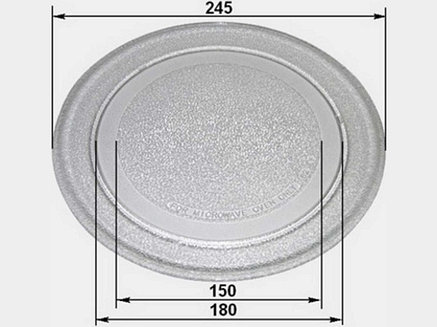 Тарелка для микроволновой печи LG, Gorenje, Vitek, Zanussi SLY-ZP245 (245-180 mm, без коуплера), фото 2